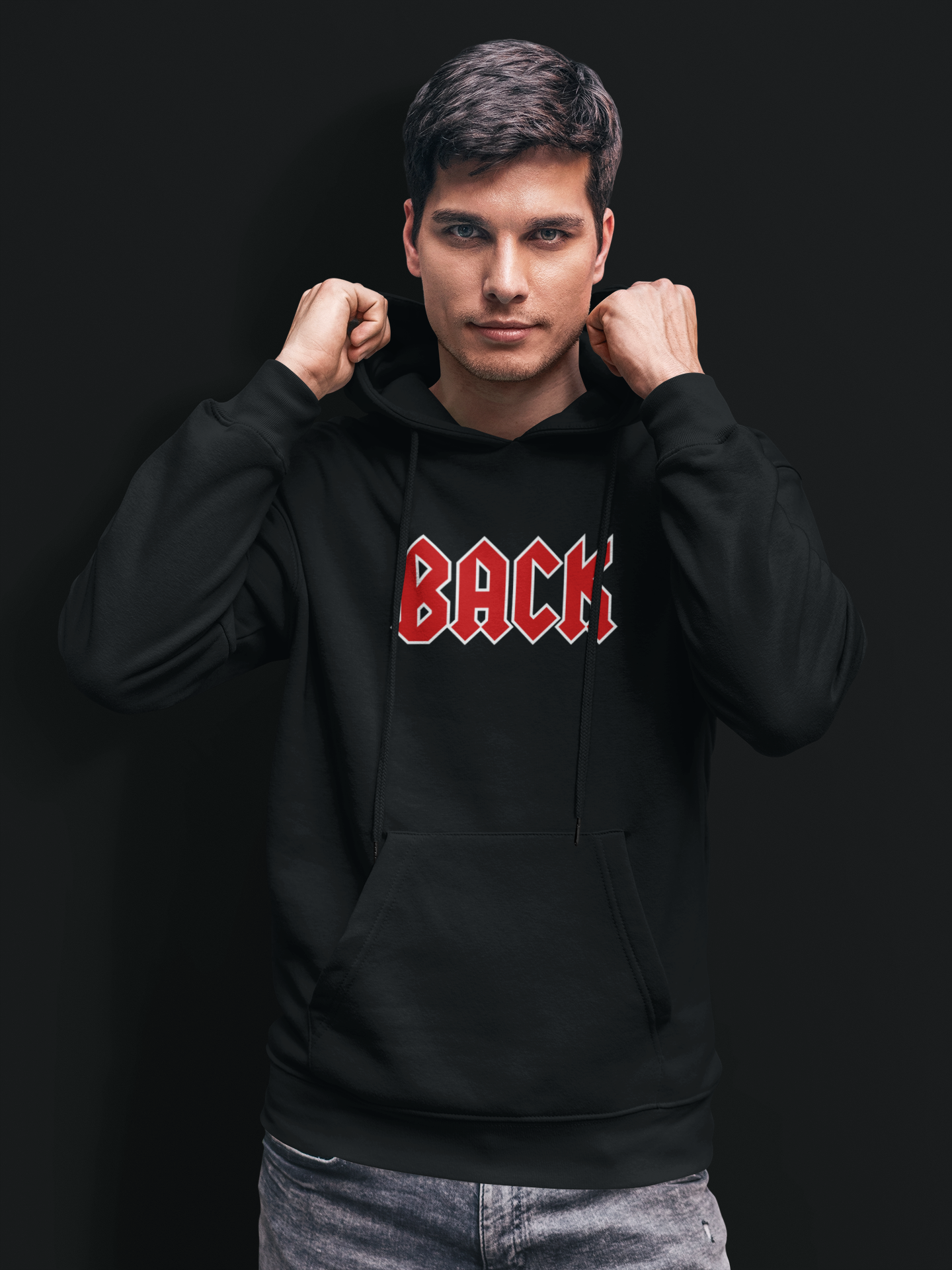 Back N Black Mens Hoodie